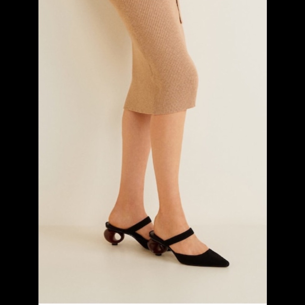 Mango black sandals